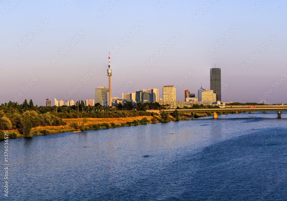 Danube city, river Danube, Vienna, Austria