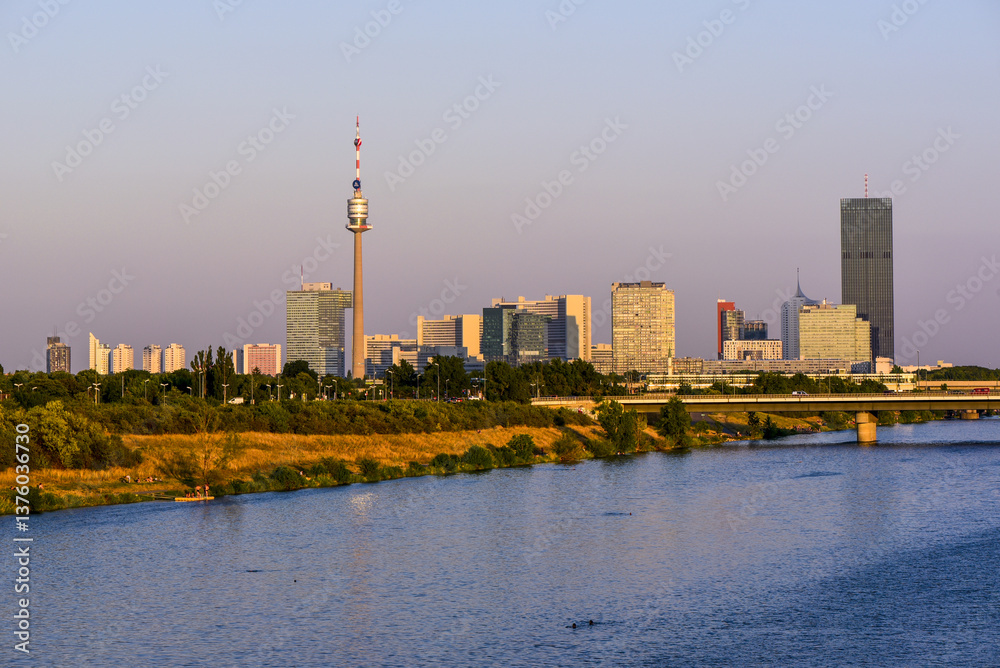 Danube city, river Danube, Vienna, Austria