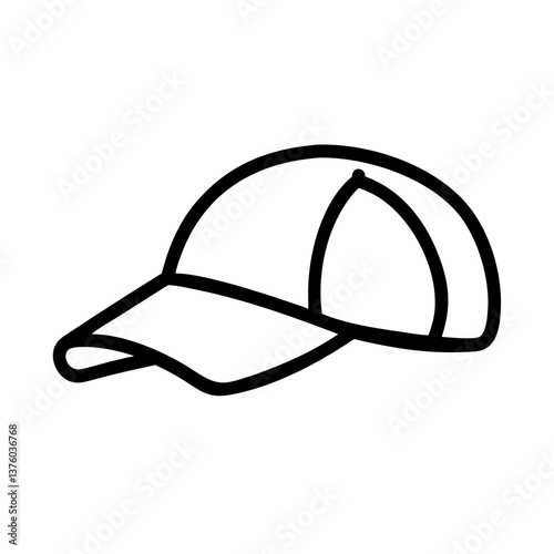 Minimalist baseball cap design with clean lines and shapes  
