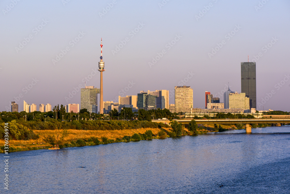 Danube city, river Danube, Vienna, Austria