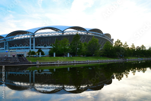 ビッグスワン夕景（新潟県）