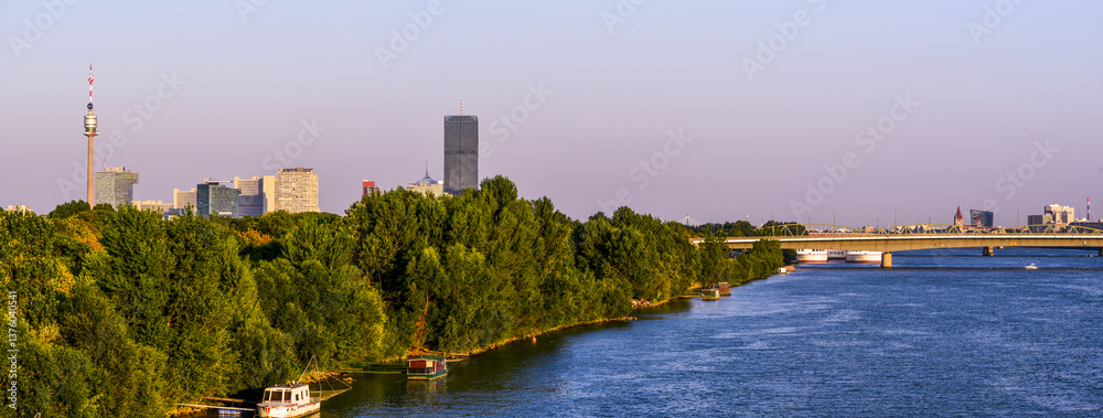Danube city, river Danube, Vienna, Austria