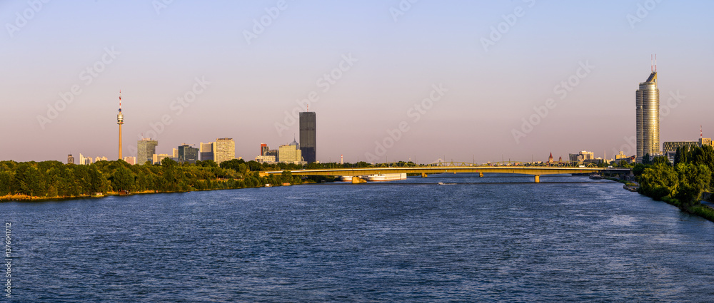 Danube city, river Danube, Vienna, Austria