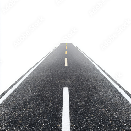 Wallpaper Mural The open road stretching towards an unknown future, promising adventure and new beginnings on a bright horizon with crisp white lines against dark asphalt. Torontodigital.ca