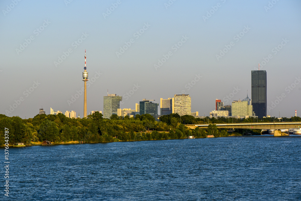 Danube city, river Danube, Vienna, Austria