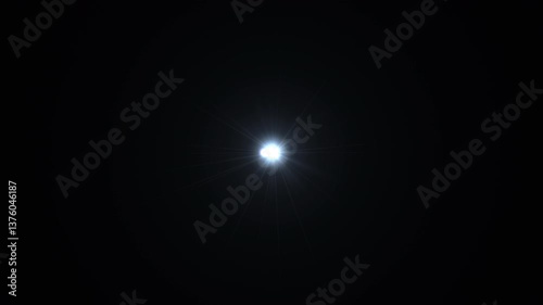 Glowing blue optical lens flares light moving from left to right.