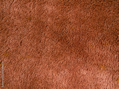 The texture of the soft brown fabric.
