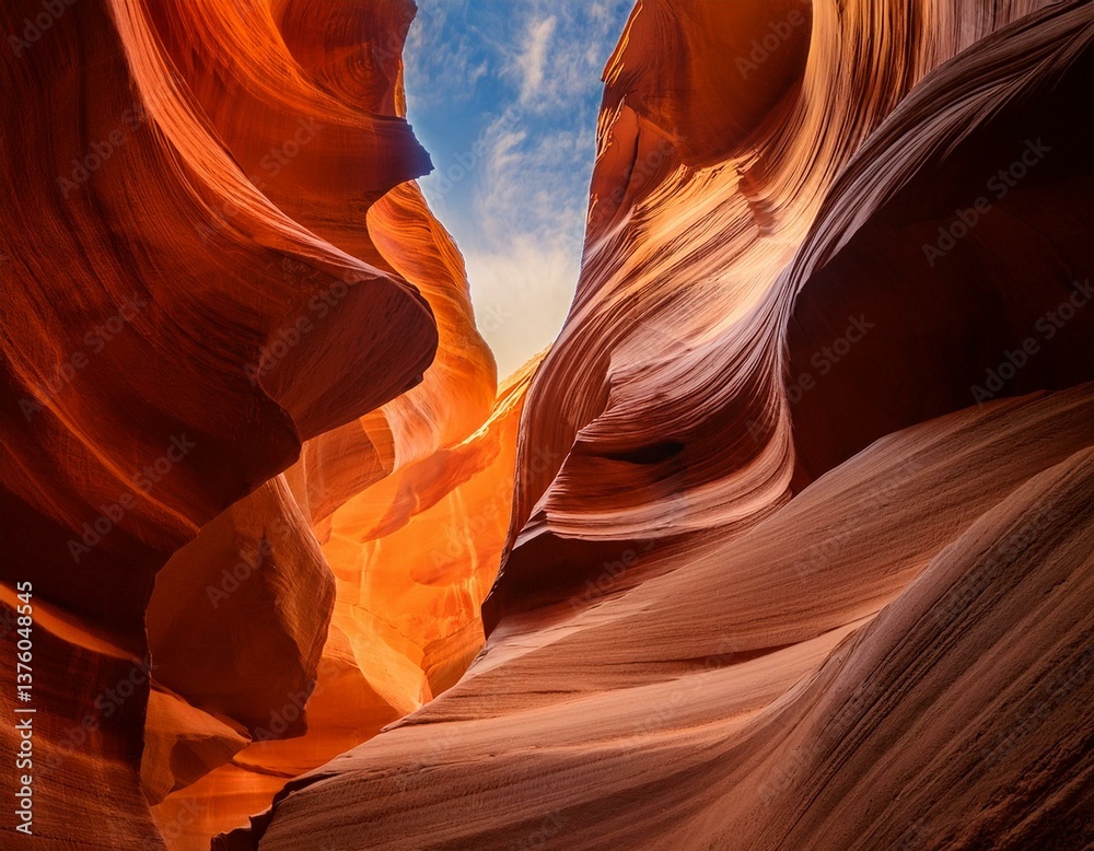 Obraz premium Exploring the Beauty of Lower Antelope Canyon and Corkscrew Slot Canyon in Navajo Reservatio.