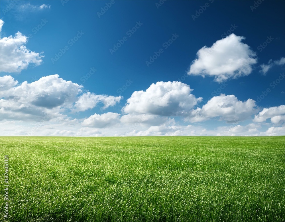 field of green grass with white clouds field of green grass with white clouds