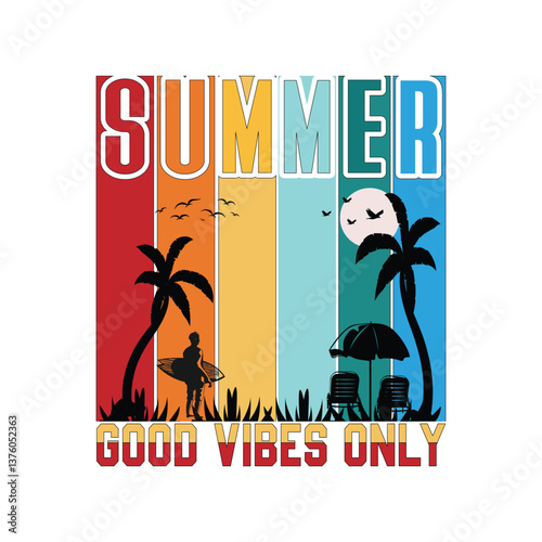 good vibes in summer t shirt design