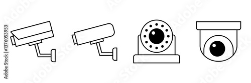 CCTV Icon Set. CCTV Vector Icon in line style design. CCTV Symbol. Vector illustration.