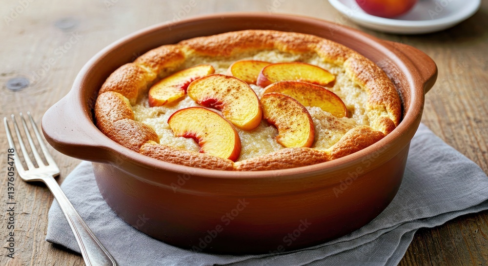 A Rustic Ceramic Dish, With a Delicate Golden Brown Crust A Rustic Ceramic Dish, With a Delicate Golden Brown Crust
