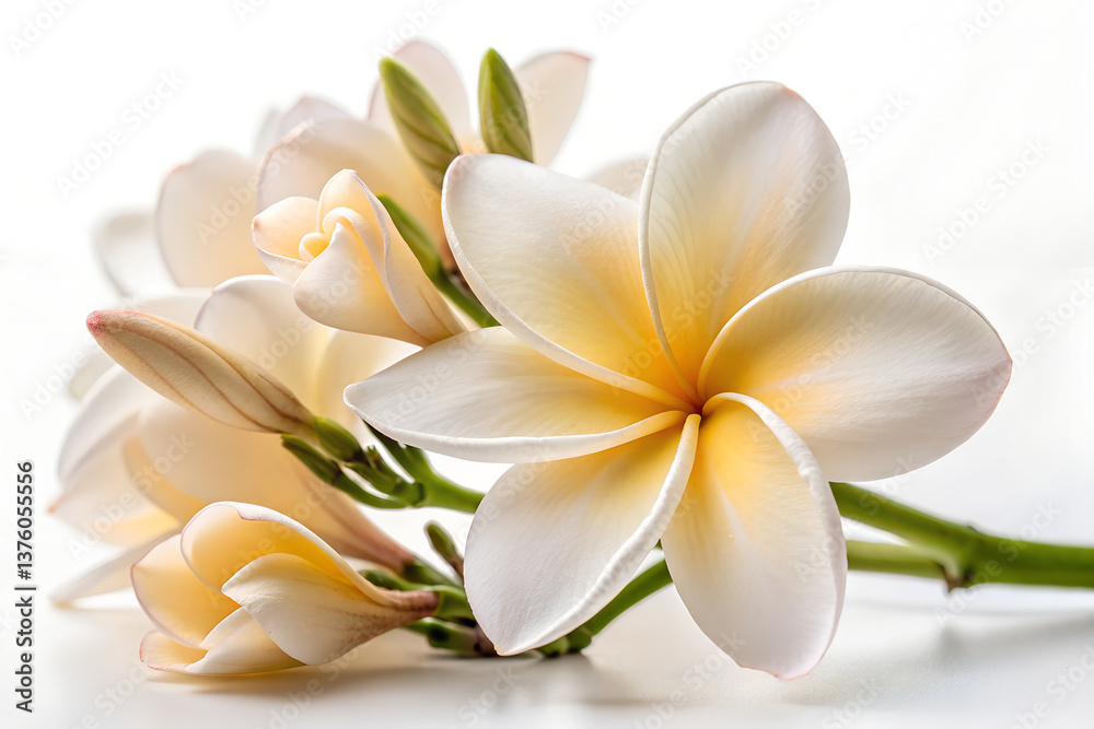 Fototapeta premium white frangipani flower generative ai