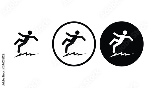 icon earthquake black outline for web site design 
and mobile dark mode apps 
Vector illustration on a white background