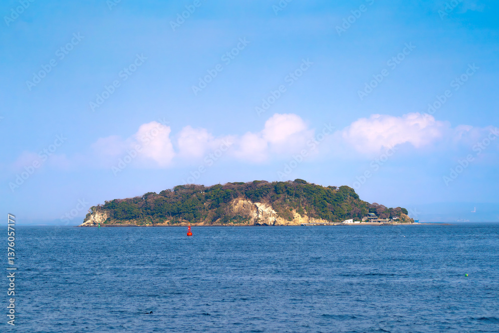 Naklejka premium 猿島, 東京湾に浮かぶ離島