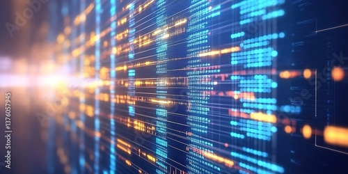 Wallpaper Mural Dynamic Tech Blue Abstract Background with Data Streams and Circuit Elements. Futuristic Design for Digital Marketing. Creative Pattern Expressing Flow of Information and Technology. Torontodigital.ca