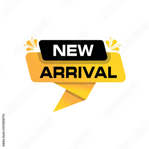 New arrival banner design, new coming, fresh, intake, new stock, new product, new presence.