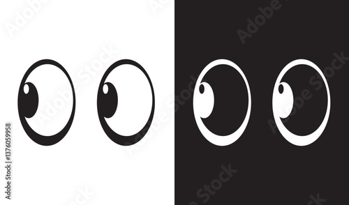 Eyes look icon . Sideways glance icon . Two eyes emoji vector isolated on white background,  Two eyes emoji vector isolated