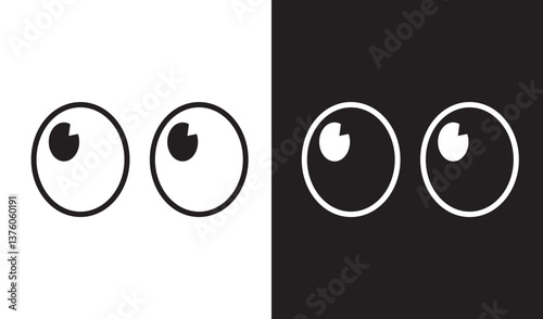 Eyes look icon . Sideways glance icon . Two eyes emoji vector isolated on white background, Eyes for animation eye emoji vector