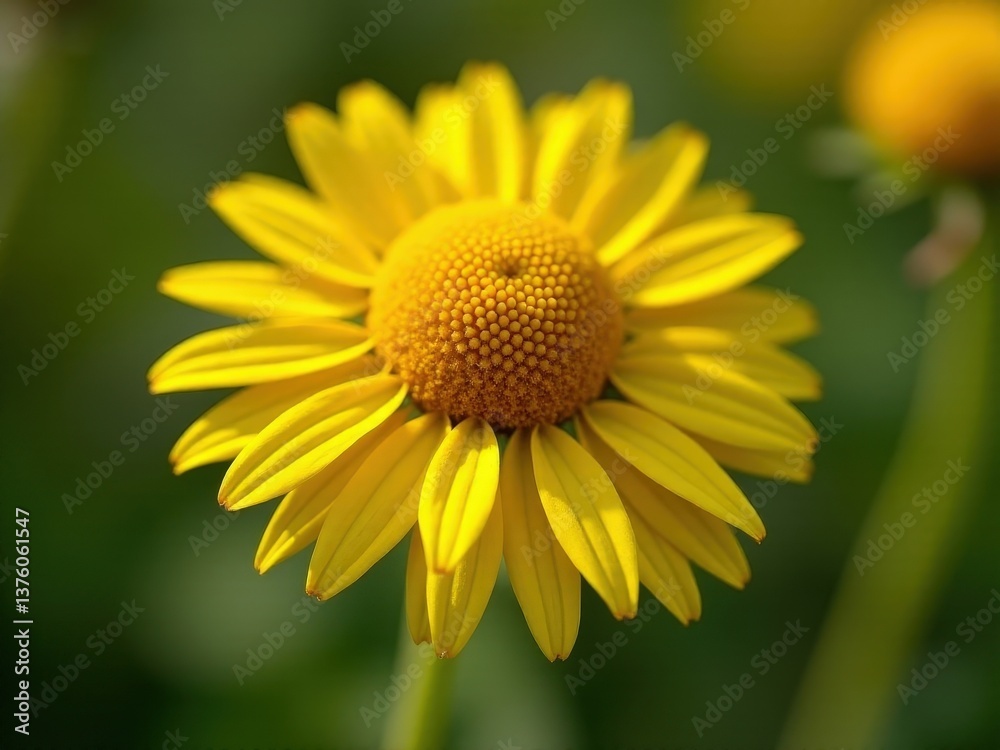 Obraz premium medicinal herbs and berries, traditional medicine Yellow flower with a brown center. The flower is surrounded by green leaves