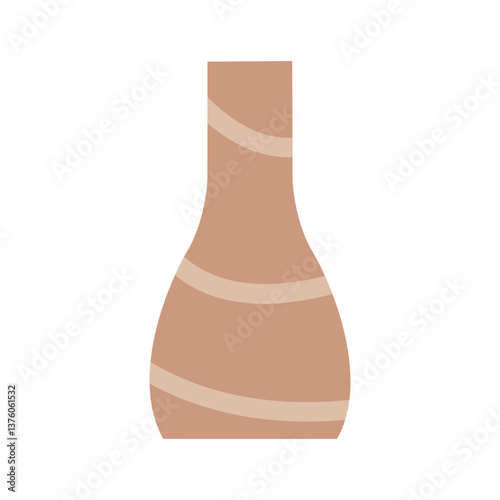 clay vase on white background. illustration on pottery.