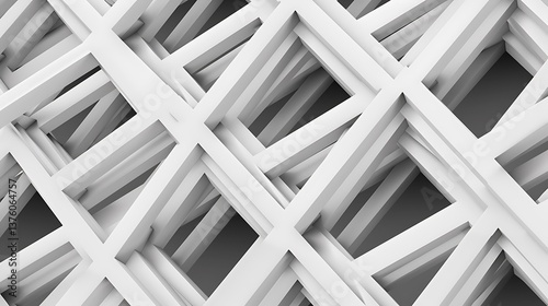 Abstract background featuring an intricate pattern of intersecting white geometric bars, creating a sense of depth and modernity.