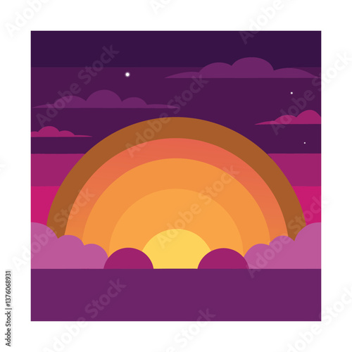  A radiant sunset vector..