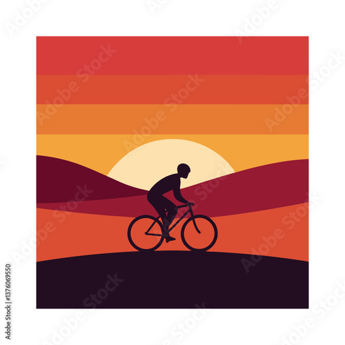  Dreamy sunset ride vector.