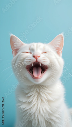 Cat Meowing with Expressive Smile