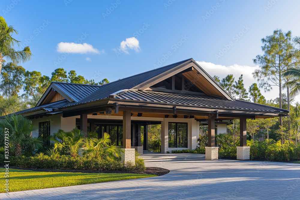 Craftsman Style Home with Gabled Roof and Front Garden