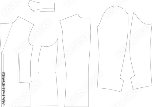 Pattern Blocks for Jacket.  For fashion, apparel production, tech packs, schools, and mock-ups