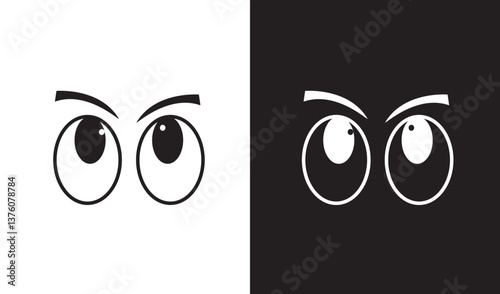 eye icon set. eyesight symbol , eye, view, vision icons in flat style.  Two eyes emoji vector isolated on white background