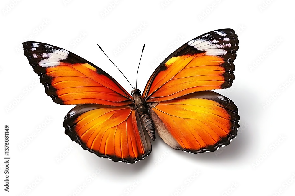 Fototapeta premium Orange Butterfly on White.