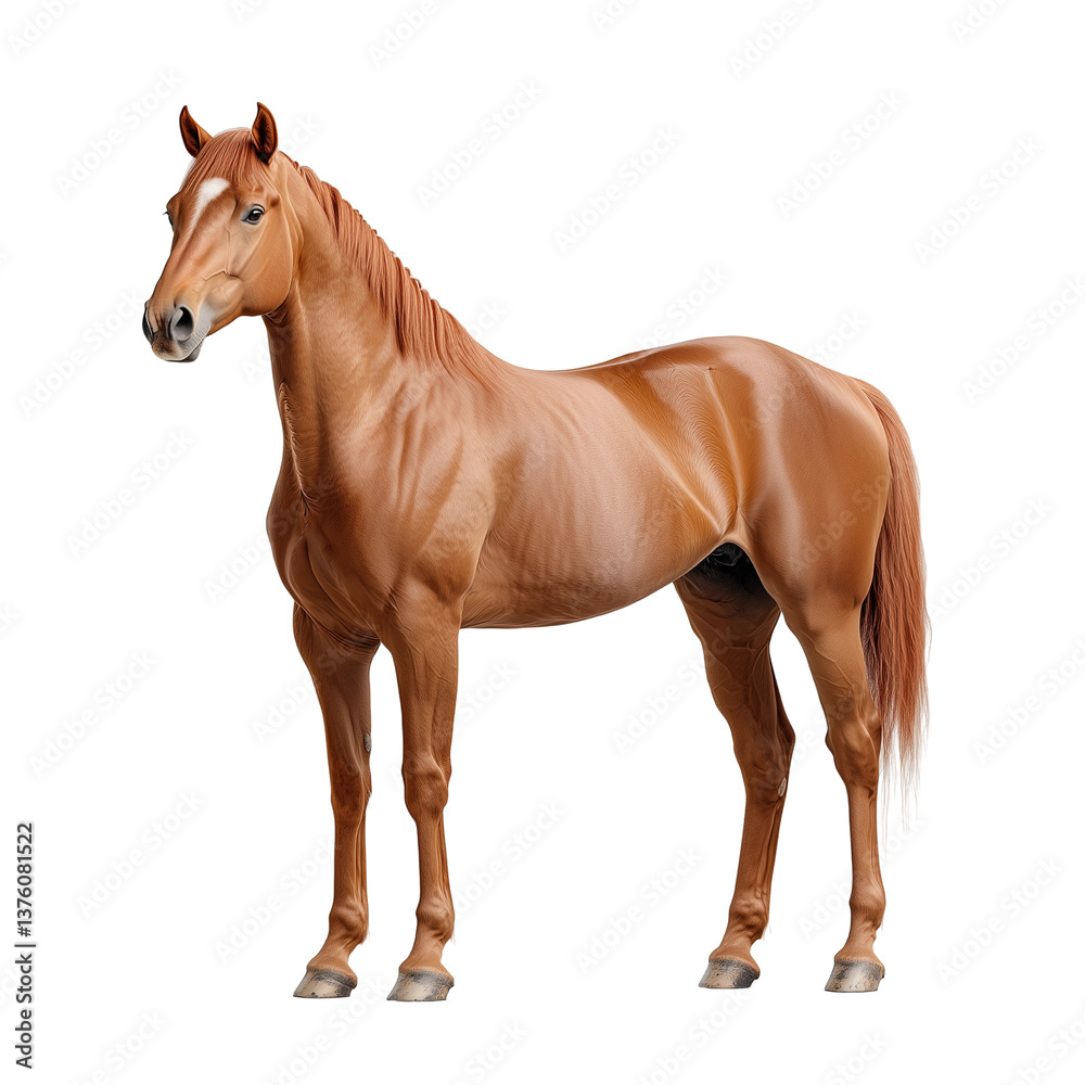 Obraz premium Majestic horse running pasture animal image natural setting side view