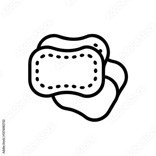 Cleaning sponges in black and white style for household cleaning  