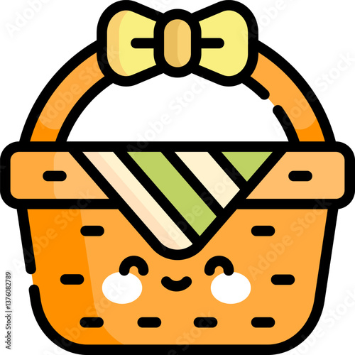 picnic basket Illustration on a white background