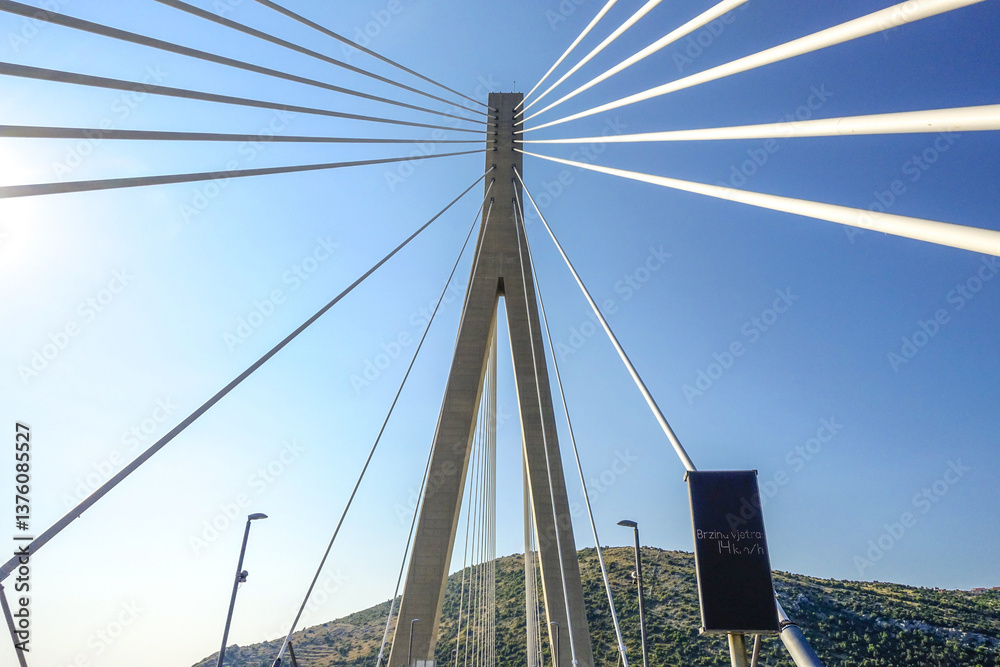 Schrägseilbrücke, Most Dr. Franja Tudmana, Dubrovnik, Dalmatie