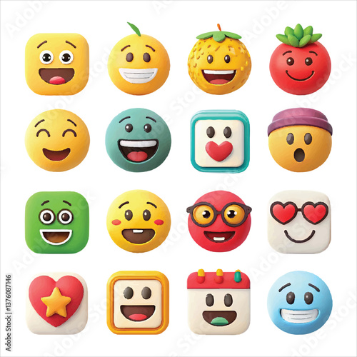 set of cartoon smileys