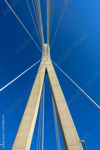 Obraz na płótnie Schrägseilbrücke, Most Dr. Franja Tudmana, Dubrovnik, Dalmatie w salonie