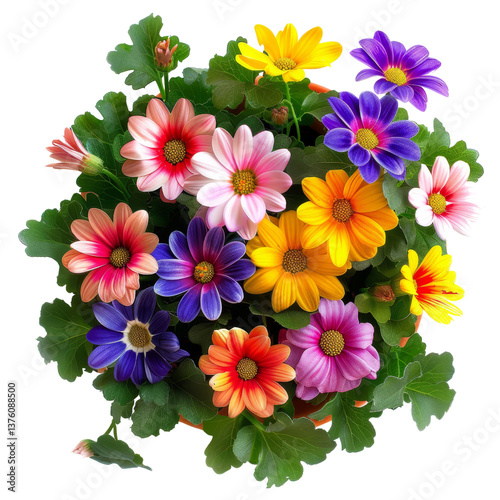 Vibrant Blooming Flower Arrangement Displaying Diverse Colors and Varieties in a Lush Greenery Setting Perfect for Celebrations and Nature Themes