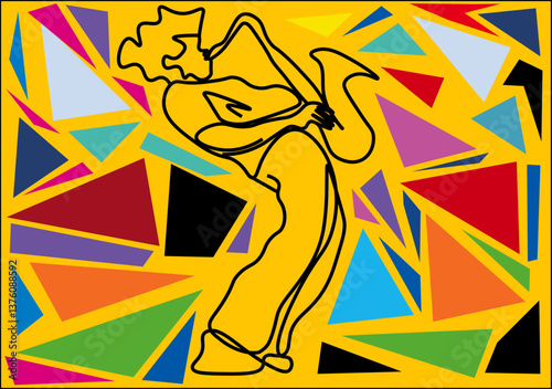 saxophonist popart abstract