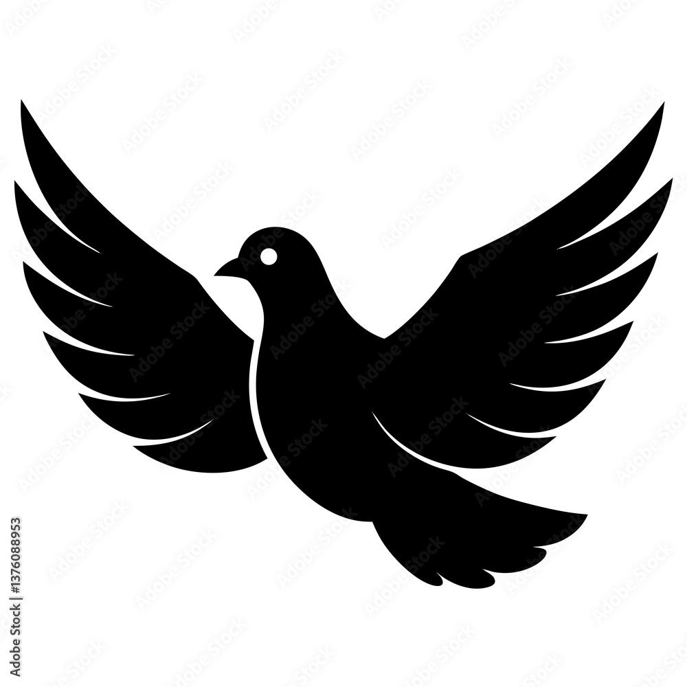 Fototapeta premium Elegant Dove Vector Silhouette | Peace Bird Illustration