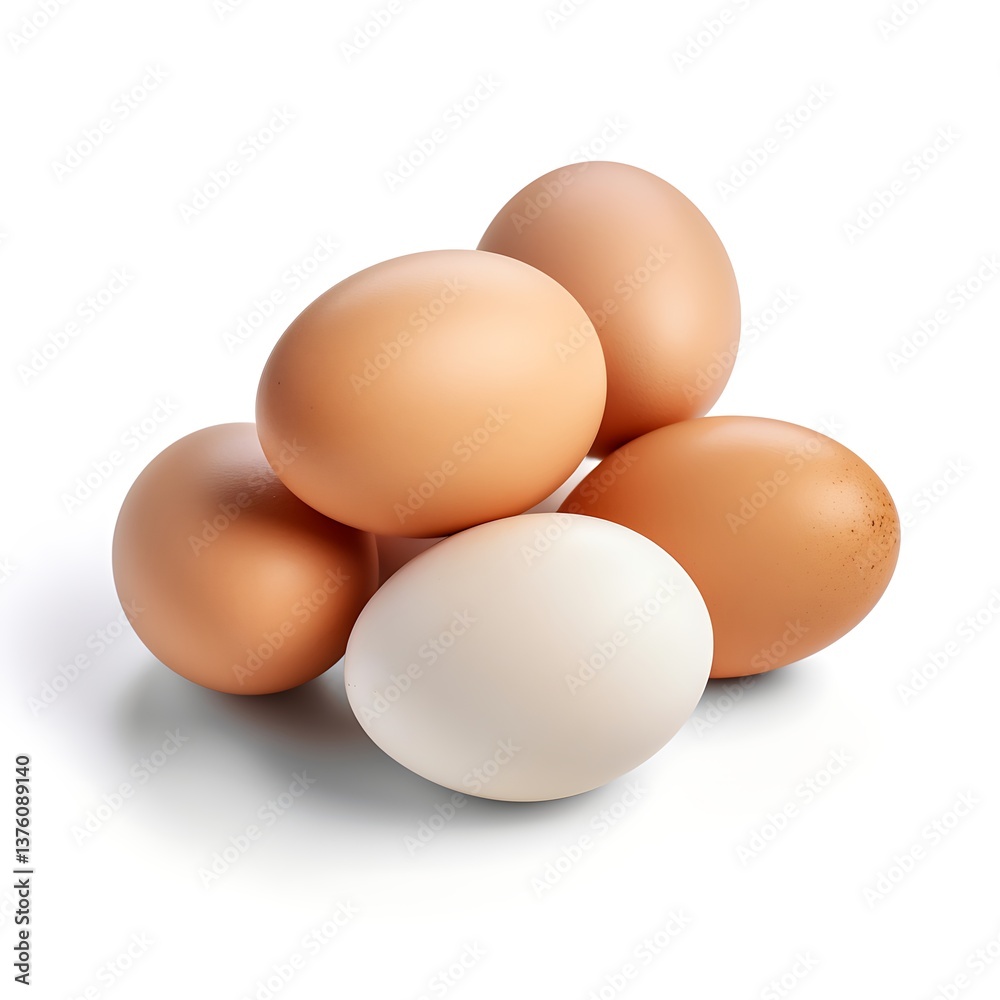Golden Eggs: A cluster of freshly laid, brown eggs, symbolizing natural nourishment and culinary potential. Golden Eggs: A cluster of freshly laid, brown eggs, symbolizing natural nourishment and culinary potential.