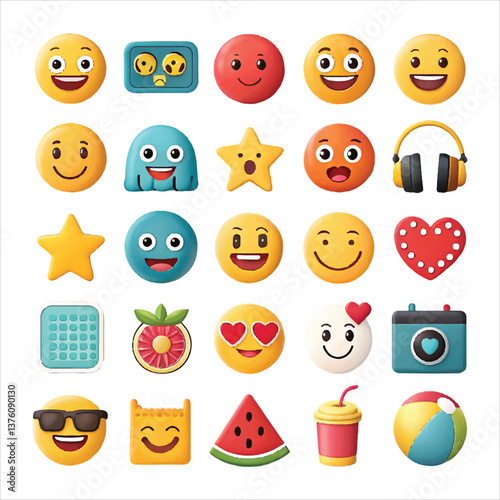 set of smileys