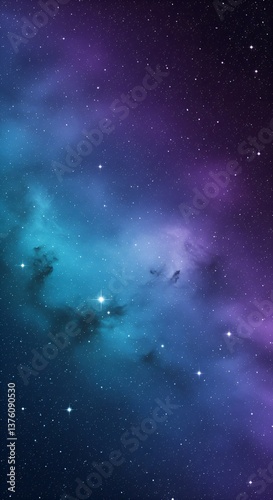 A deep-space starfield with a seamless gradient of violet, cyan, and deep navy blue