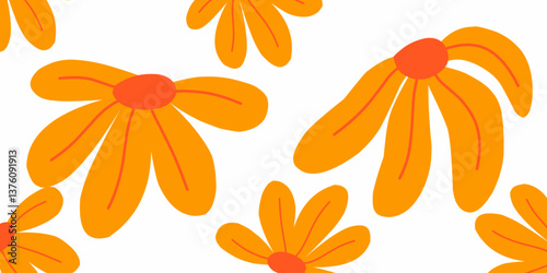 Aesthetic floral flower Doodle art illustration 