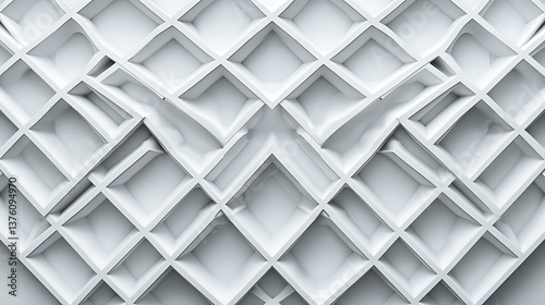 Abstract background with a minimalist and structured pattern of white interlocking square - like geometric shapes, exuding a sense of order and simplicity.