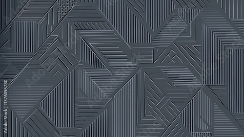 Abstract background featuring an intricate pattern of intersecting lines and geometric shapes in a monochromatic dark - gray scheme, evoking a sense of modernity and sophistication.