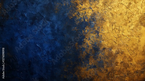 Gradient backgrounds velvet tone. A textured abstract artwork featuring a blend of deep blue and vibrant gold tones, creating a striking contrast.