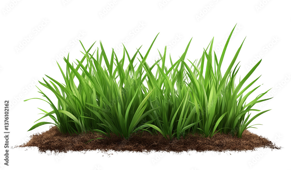Lush grass patch looks serene and freshly grown Lush grass patch looks serene and freshly grown